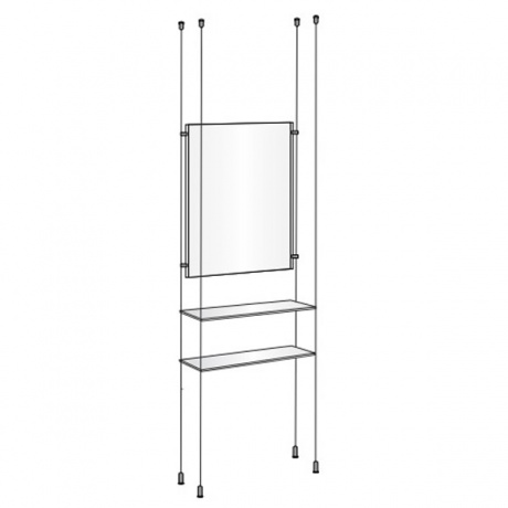 Twin Glass Shelf Kit with Acrylic Poster Frame